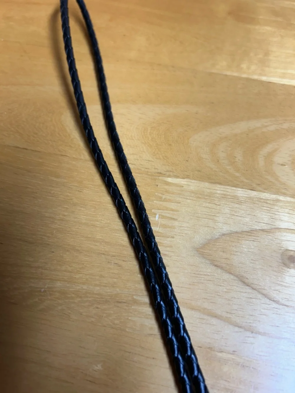 Braided Leather Bolo Tie w/‎ Wrapped Picasso Marble Stone